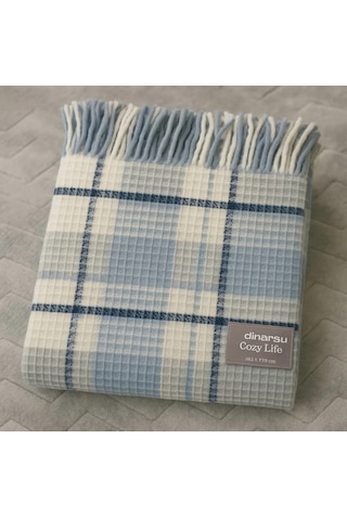 Dinarsu Cozy Life Tv Battaniyesi Mavi Buz Mavisi