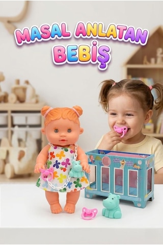 Etkileşimli Akıllı Masal Anlatan Ağlayan Emzikli Eğitici Pilli Oyuncak Et Bebek Ve Minik Arkadaşı 94594295