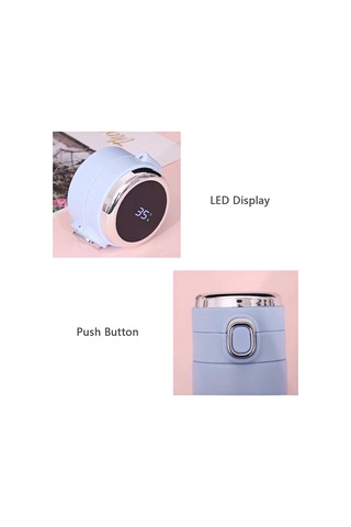 Qingmipy 420ml Akıllı Sıcaklık Gösteren Termos Bardak - Led Dokunmatik Ekran, Çelik İç/dis, Seyahat İçin Siyah Düğme Pil Değiştirilemez