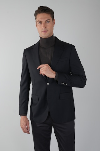 Bisse Comfort Fit Siyah Dokuma Mono Yaka Çift Yırtmaçlı 6 Drop Yün Blazer Erkek Ceket Pck24knos001 D99 Siyah