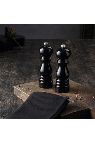 Peugeot Paris Ahşap Siyah Lake Karabiber Ve Tuz Değirmeni 18 Cm