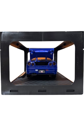 1:24 Metal Model Koleksiyon Araba Nissan Skyline Gt-r R34 Mavi Nısmo 19 Cm Döner Ön Tekerler