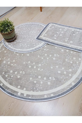 Pamuk Dokuma Taban Yuvarlak Banyo Halısı 100x100-60x60-40x60 Cm
