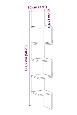 Zig Zag Köşe Duvar Rafı/kitaplık Atlantik Çam 20x20x130 Modern Minimalist Köşe Rafı Çok Renkli