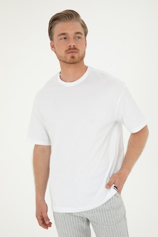 U.S. Polo Assn. Erkek Comfort Fit Bisiklet Yaka Beyaz Tişört 50294216-VR013