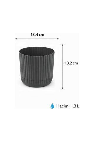 Omnipazar Krs-261 Zeraf Dekoratif Tabaklı Saksı Takımı 1.3 Litre No:1 Yeşil