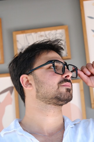 Habeq Erkek Kare Trend Model Mavi Işık Korumalı Gözlük Blue Block Çok Renkli
