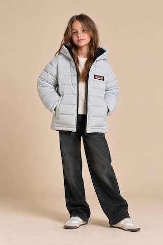 Alexandergardi Puffer Kapüşonlu Unisex Çocuk Şişme Mont Gri