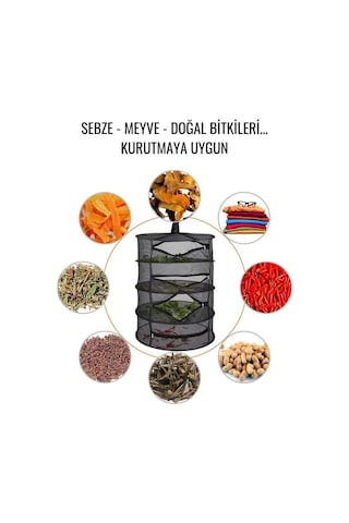 Tr 4 Bölmeli Sebze Meyve Bitki Kurutma Filesi, Çok Amaçlı Asılabilir Sepet Kurutma Organizeri Genel