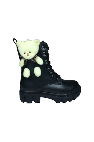 Ortopedikal 1087 Filet Kız Çocuk Siyah Ayıcıklı Bot Bağcıklı Siyah