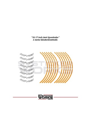 Yamaha Yzf-r3 Yazılı Jant Sticker Dış Ve İç Set Sticker Jant Şeridi Turuncu 30707387