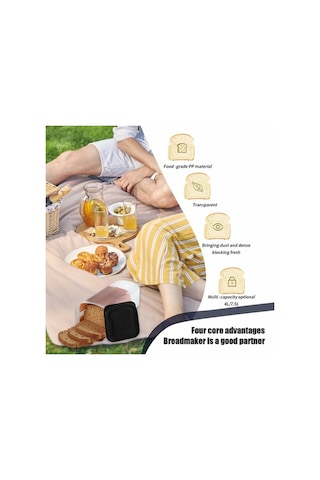 Pazly Kapaklı Hava Geçirmez Ekmek Saklama Kaba Şeffaf Plastik Mutfak Ekmek Kutusu Bpa İçermez, Fda Yok Siyah Siyah