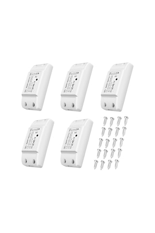 5 Adet Wifi Ve Bt Akıllı Anahtar 10a 2200 W Çift Modlu Beyaz