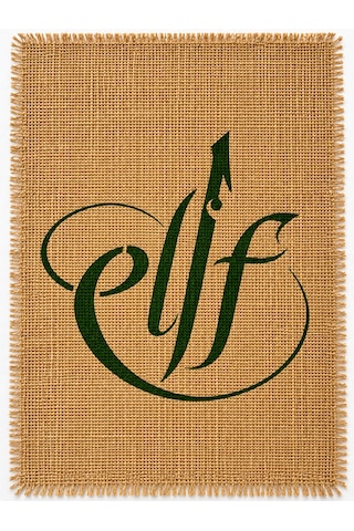 Dekorske Bohem Jüt Kumaş Duvar Tablosu - El Yapımı Yeşil Elif Harfi Hat Sanatlı Modern Hasır Poster