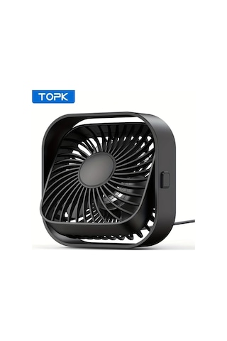 Boatshop1 Topk K51 Siyah Mini Usb Masa Fanı Fırçasız Motor Sessiz Yüksek Hava Akışı Şık Tasarım Yatak Odası Rv Ventilasyon Pilsiz