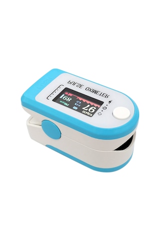 Vkemall Pulse Oksimetre Parmak Ucu Klipsi P-ulse O-ximetre Tft Renkli Ekran Mini Spo2 Monitörü Oksijen D Mavi