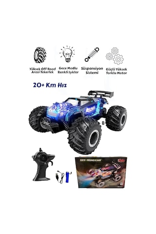 Uzaktan Kumandalı Full Fonksiyon 2.4g 1:18 Şarjlı High Off Road Araba Led Işıklı
