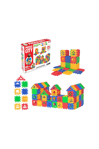 Dede Puzzle City 128 Parça 5 Adet