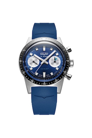 Vulcain Skindiver Chronograph Blue Bar258 Limitli Üretim Otomatik Erkek Kol Saati Metalik