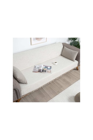Çok Amaçlı Pamuklu Örtü- Kanepe-koltuk Şalı-koltuk Örtüsü 170x220-777 Açık Kahve 2