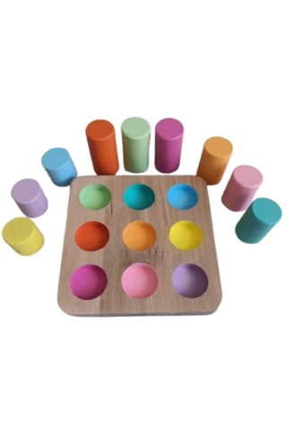 Moccotoys Montessori Eşleştirme Tablalı Silindir Seti - 9 Lu