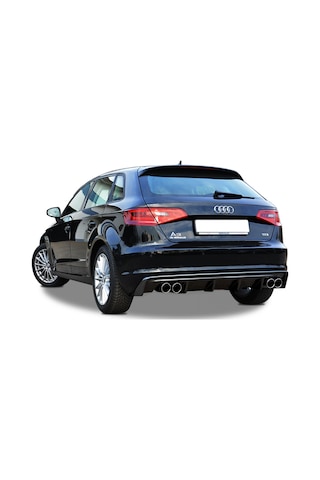 Audi A3 8v Hb S3 Difüzör Sağ Sol Çift Çıkış Parlak Siyah Difizör 2012-2016 Arka+bodykit+ek+karlık