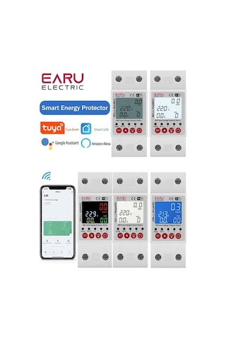 Earu Eampdw-ty-63 230v Tuya Wifi Akıllı Toprak Kaçağı Devre Koruyucu