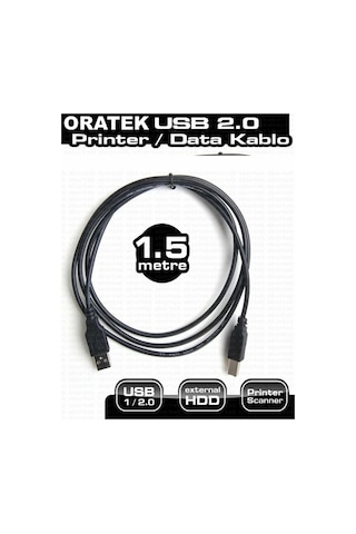Pantum P2500w Yazıcı 1.5 Metre Yazıcı Kablosu - Usb A To B Printer Cable Tüm Markalara Uyumludur. 1.5mt
