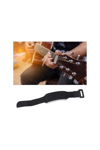 Swing Sm01 Gitar Tel Susturucu Yumuşak Kilitli Bez Kelepçe-Siyah