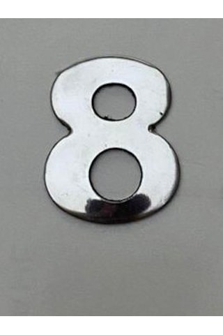 Kapı Numarası Krom Metal 4.2Cm No 8 Yapışkanlı