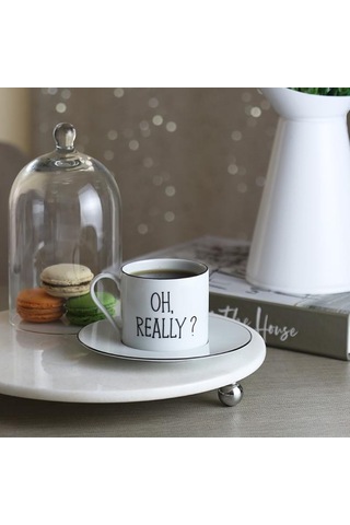 Akayev Mermer Beyaz 28 CM Gümüş Boncuk Ayak Yuvarlak Sunumluk