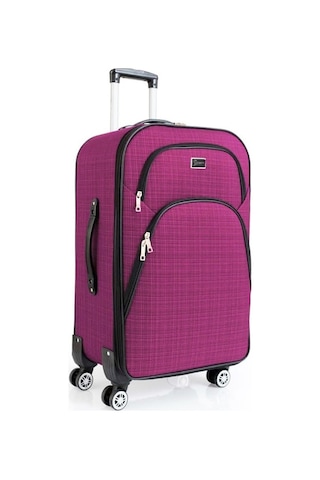 Büyük Boy 4 Teker Kumaş Valiz Pembe 1081 Pembe