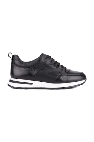 Shoetyle - Siyah Hakiki Deri Bağcıklı Erkek Sneaker 115-k511-1329 Siyah