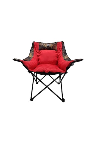 Gray Wolf Comfort Çift Bardaklı Kamp Sandalyesi Orman Desenli Kırmızı