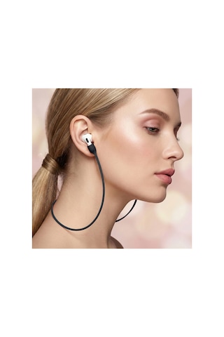 Caseonn Apple Airpods Uyumlu 5 Manyetik Boyun Askısı Kulaklık Tutucu İp Siyah