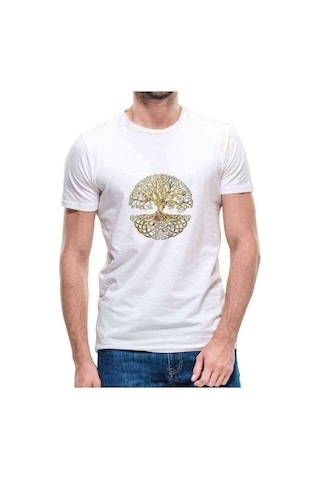 Silhouette Celtic Tree Erkek Beyaz Tshirt