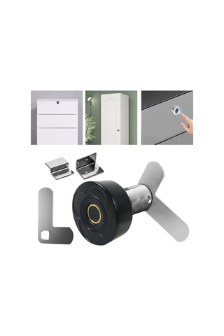 Createtech Homyl Parmak İzi Dolap Kilidi - Ev & Ofis Çekmeceleri İçin Gizli 30mm Siyah