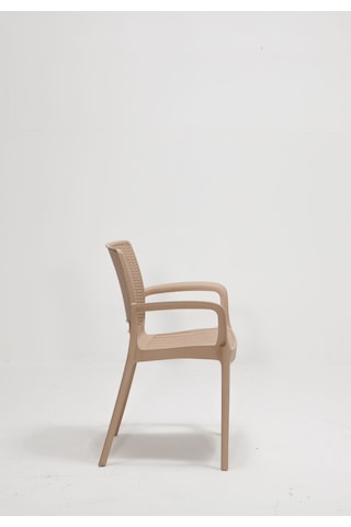 4 Adet Rattan Lüx Cappucino Sandalye / Balkon-bahçe-teras Bej