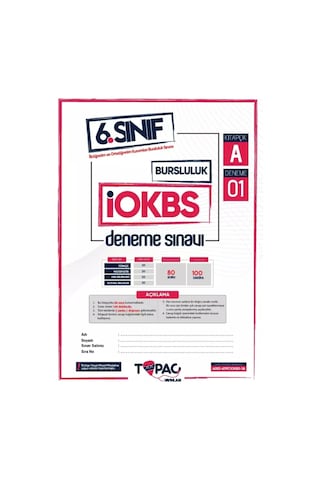 2027 6.sınıf Maarif Modeli İOKBS-Bursluluk 6lı Deneme Sınav Paketi Yeni Sistem Dijital Çözümlü