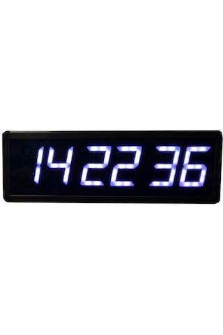 Sanec Wifi Senkronize Saniyeli Dijital Led Duvar Ve Masa Saat Derece Otomatik İnternet Saat Ayarlı, Beyaz Led, 15x50 Cm Beyaz