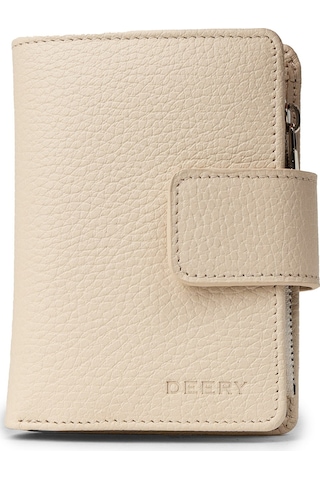 Deery Hakiki Deri Bej Dikey Kadın Cüzdanı - 00918zbejz01 Bej