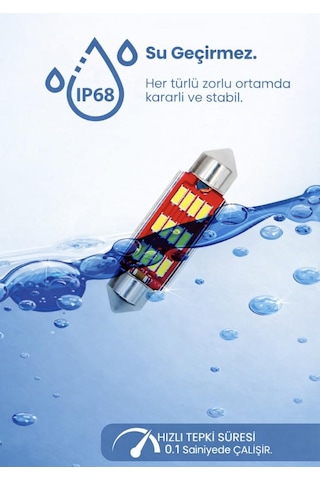 36mm C5w Sofit Led Ampul, Beyaz, Canbus Arıza Lambası Yakmaz, Plaka Ve Tavan Lambası İçin, 2 Adet
