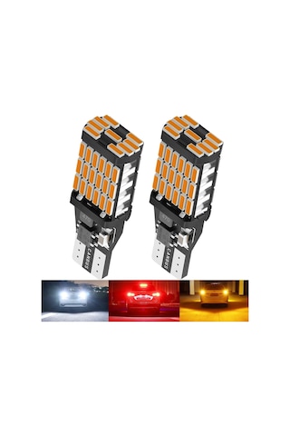 T15 W16w Canbus 45 Led Turuncu Sinyal Ampülü