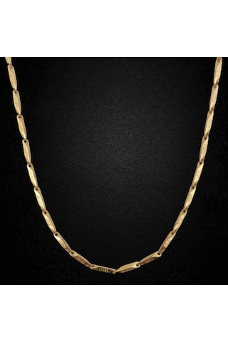 Çelik Kolye Titanyum Melon Motifli Model 3 Mm 55 Cm Altın Sarısı Gold Gold