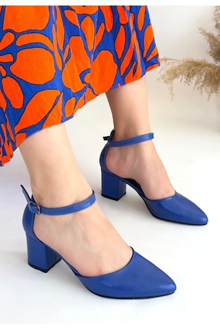 Mulen Mavi Cilt Topuklu Ayakkabı MAVİ