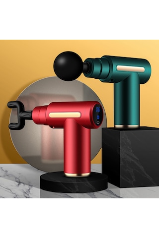 Skycity Ev Ve Taşınabilir Kas Gevşetici Masaj Cihazı - 6 Seviye Hız Ayarı 1800-3200rpm 4 Değiştirilebilir Uç, 1200mah Pil, Type-c Şarj Gri