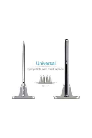 Ebitda Alüminyum Dikey Dizüstü Bilgisayar Sehpası - Ayarlanabilir Masaüstü Tutucu, Gümüş, Macbook, Dell, Lenovo Uyumlu