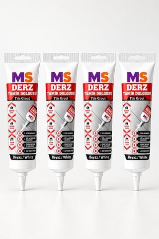 4 Adet Beyaz 380 Gr Hazır Derz Arası Tamir Dolgusu Fayans Seramik Mermer Yenileyici Yenileme Dolgu
