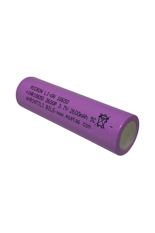 Lityum 18650 3.7 V  2600 MaH 5C Lityum Şarj edilebilir Pil 2 Adet