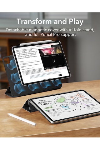 iPad Uyumlu  Air 13 M3/m2 Rebound Manyetik Kılıf - Siyah Kapaklı Kılıf